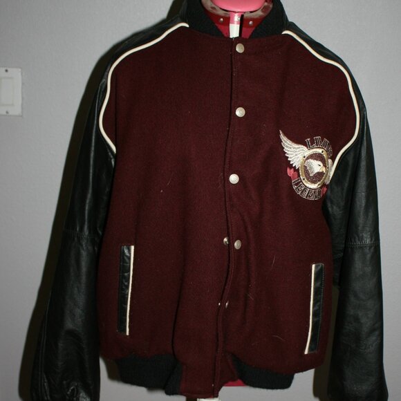 Dallas Premium Leather Vintage Letterman's Jacket - "Living Legend" - Size Large
